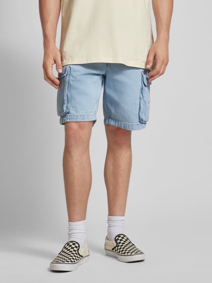 Karl Kani Regular Fit Cargoshorts mit Label-Stitching Jeansblau 4