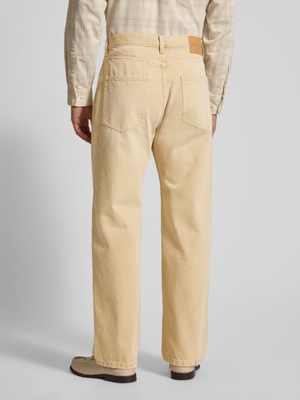 REVIEW Straight Fit Jeans aus reiner Baumwolle im 5-Pocket-Design Sand 5