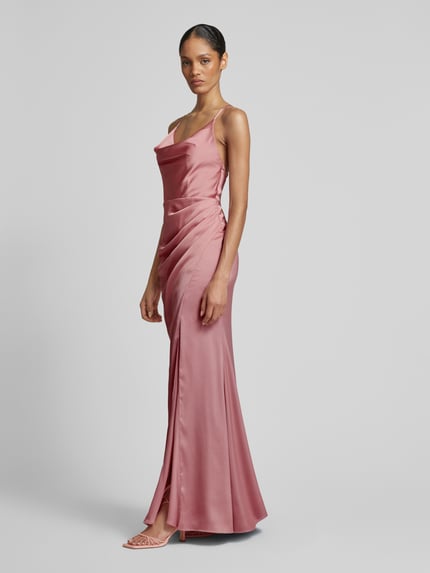 Laona Abendkleid mit Wasserfall-Ausschnitt Rose 1