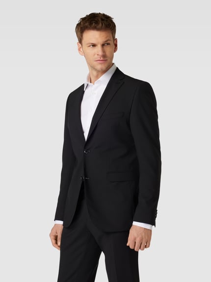 CG – CLUB of GENTS Regular Fit 2-Knopf-Sakko mit Woll-Anteil Modell 'Caden' Black 4