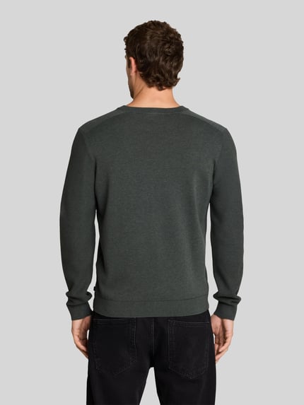 Tom Tailor Regular Fit Pullover mit Crew Neck Kragen Oliv 5