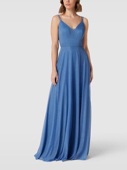 TROYDEN COLLECTION Avondjurk met hartvormige hals Bleu - 1