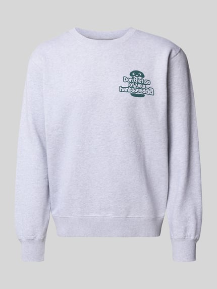 Edwin Sweatshirt met statementprint, model 'TAKUNI' Lichtgrijs gemêleerd - 2