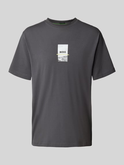 BOSS Green Regular Fit T-Shirt aus Baumwoll-Mix Dunkelgrau 2