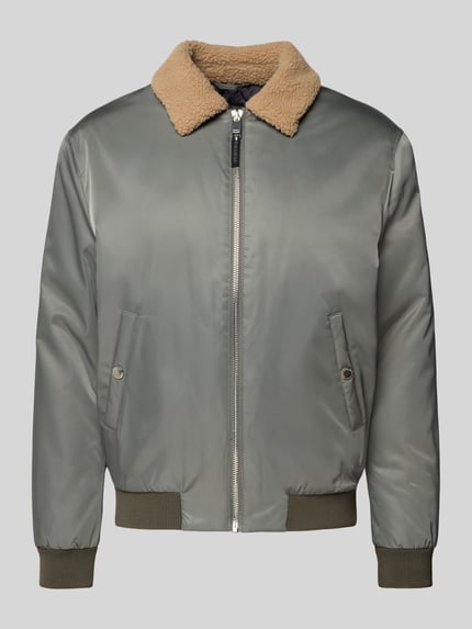 MCNEAL regular fit jack met platte kraag Rietgroen - 2