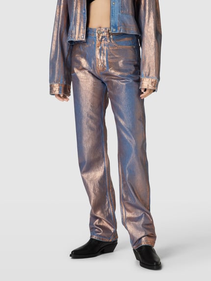 Calvin Klein Jeans Straight Leg Jeans in schimmerndem Design Jeansblau 4