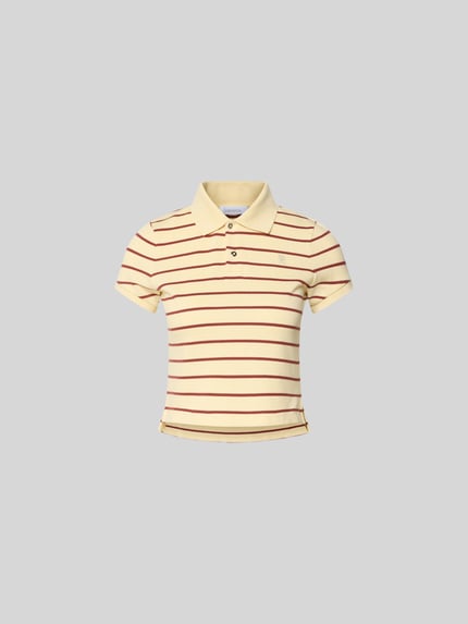 Koszulka polo o kroju krótkim z czystej bawełny Shop The Look MANNEQUINE
