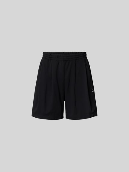 Productfoto, Shorts met Logo-Stitching van Kenzo in zwart, straight fit, elastische tailleband, achterzakken en steekzakken, lengte binnenbeen maat M: 46 cm, taillewijdte maat M: 15 cm