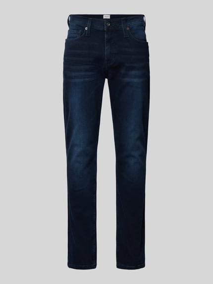Mustang slim fit jeans met label-patch model 'Vegas' Marineblauw - 2
