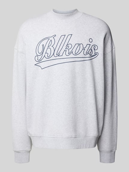 BLKVIS Sweatshirt mit gerippten Abschlüssen Hellgrau Melange 2