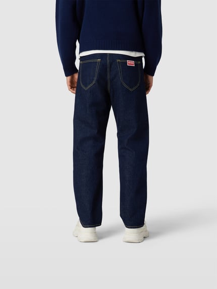 Kenzo Straight Fit Jeans mit Kontrastnähten Dunkelblau 5