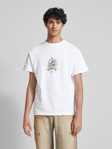 BLKVIS T-Shirt mit Motiv- und Label-Print Modell 'Trolley' Weiss 4