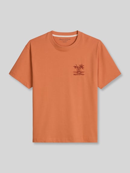 Marc O'Polo Loose Fit T-Shirt aus reiner Baumwolle Hellrot 2