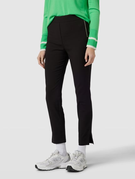 Marc Cain Slim fit broek in effen design Zwart - 4