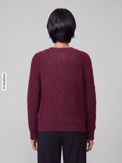 Selected Relaxed Fit Strickjacke aus Woll-Mix Modell 'LULU' Bordeaux 5
