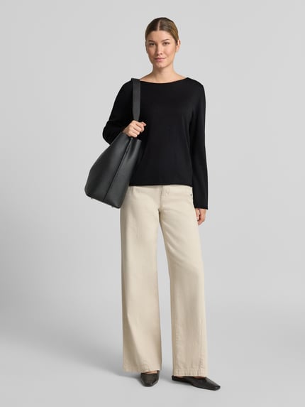 s.Oliver RED LABEL Sweter o kroju regular fit z mieszanki bawełny i wiskozy Czarny 1