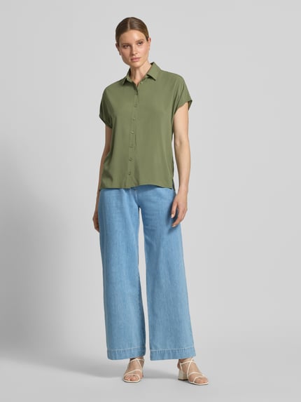 Christian Berg Woman relaxed fit blouse van viscose Olijfgroen - 1