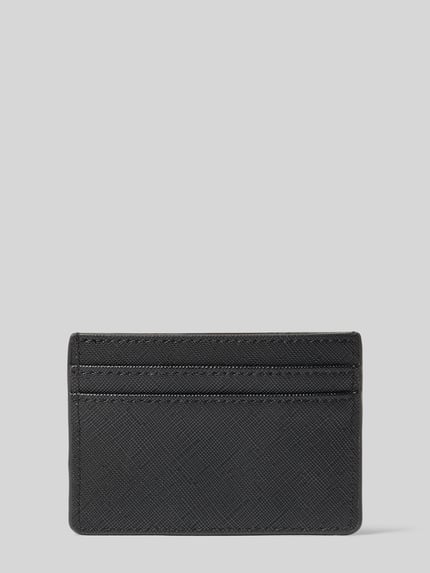 Produktfoto, Cardholder mit Logo-Prägung Modell 'PANDIA' von VALENTINO BAGS, schwarze Struktur-Oberfläche, offene Einsteckfächer, Damen Accessoire