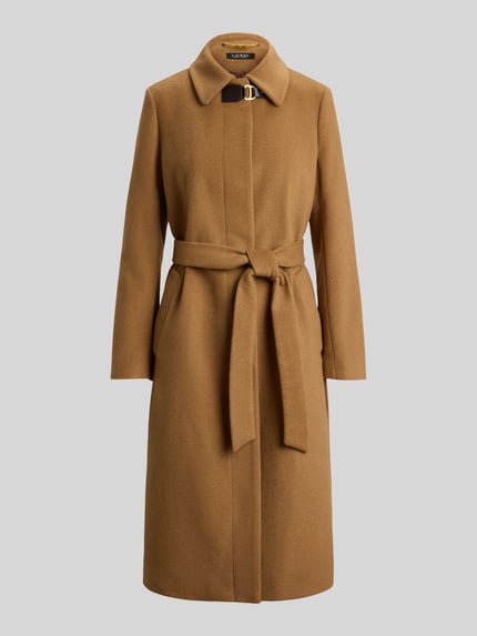 Lauren Ralph Lauren płaszcz o kroju regular fit z mieszanki wełny z domieszką kaszmiru Camel 2