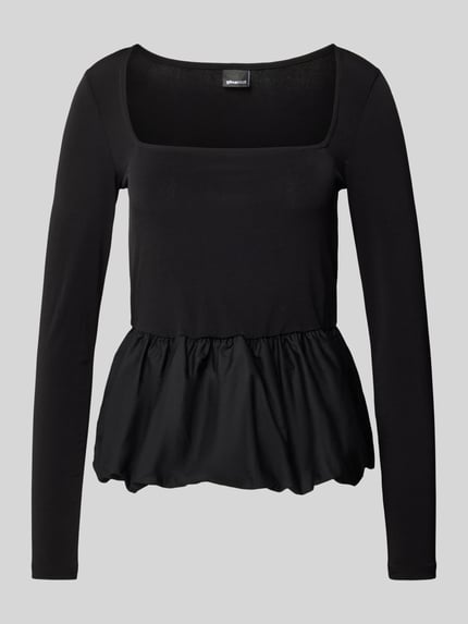 Gina Tricot Bluzka z długim rękawem z rozkloszowaną spódnicą Czarny 2
