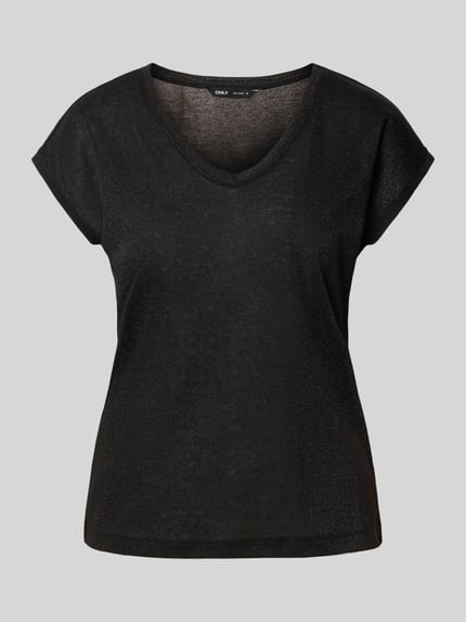 ONLY Regular Fit T-Shirt mit Viskose-Anteil Modell 'SILVERY' Black 2
