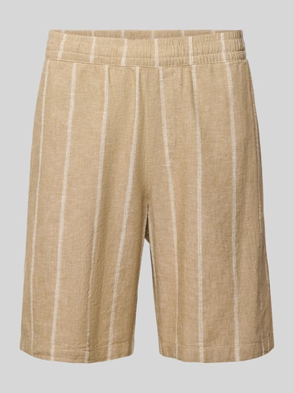 Leinenshorts mit Logo-Stitching Shop The Look MANNEQUINE