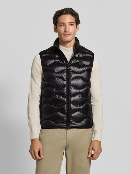 Blauer USA Steppweste mit Zweiwege-Reißverschluss Modell 'DANNY' Black 4