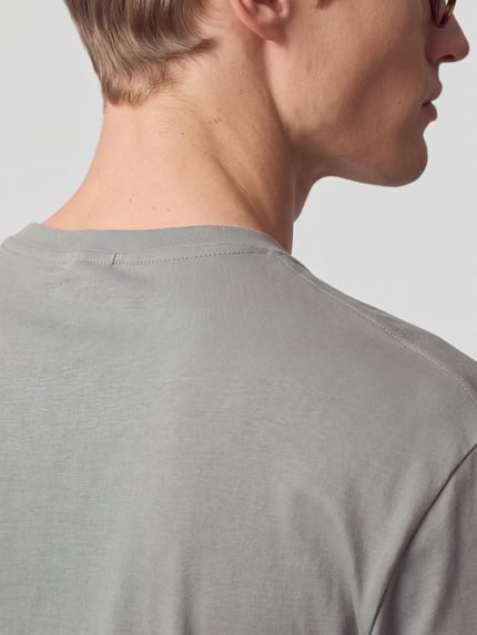 Marc O'Polo DENIM Langarmshirt mit geripptem Rundhalsausschnitt Mittelgrau 3