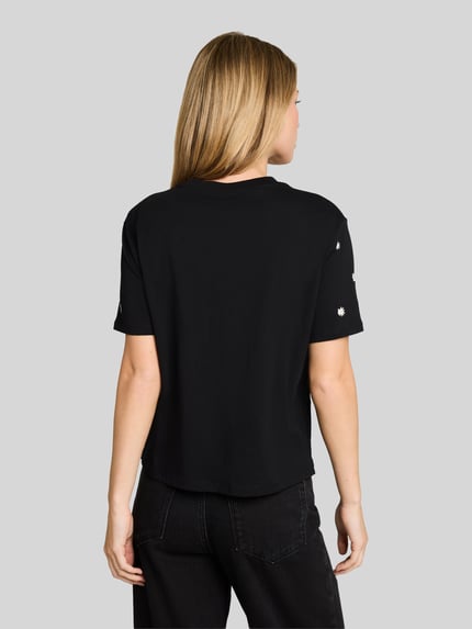 Tom Tailor Denim t-shirt o kroju boxy fit z czystej bawełny Czarny 5