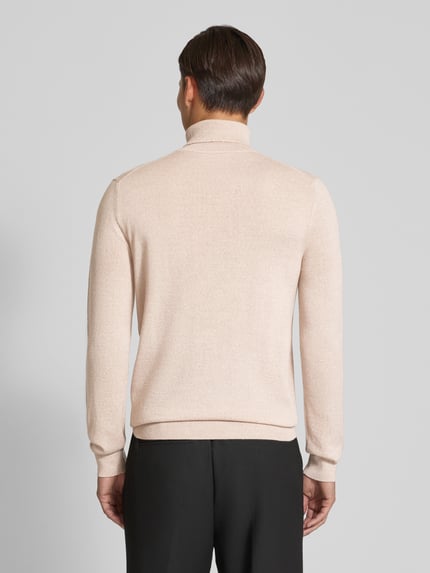 Christian Berg Men Pullover aus Woll-Mix mit Rollkragen Sand Melange 5