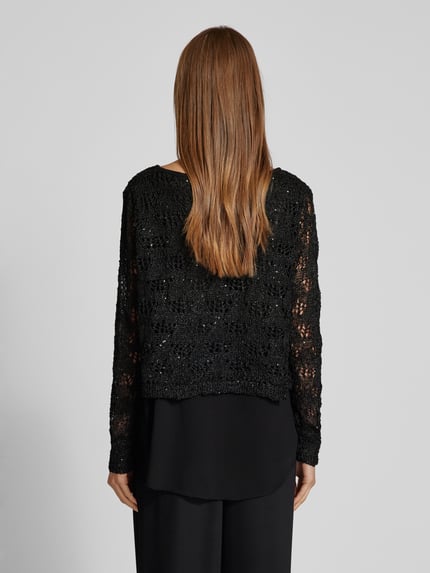 Apricot Sweter z dzianiny z cekinowym obszyciem Czarny 5