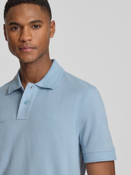 BOSS Orange regular fit poloshirt van puur katoen model 'PRIME' Turquoise - 3