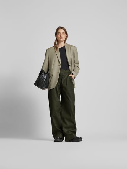 Remain Leren broek met achterzakken Lichtgrijs - 1
