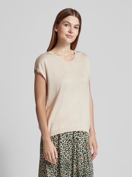 Milano Italy Gebreid shirt met kapmouwen Offwhite - 4