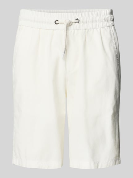 Blend Regular Fit Sweatshorts aus Leinen-Mix Modell 'BAY' Weiss 2