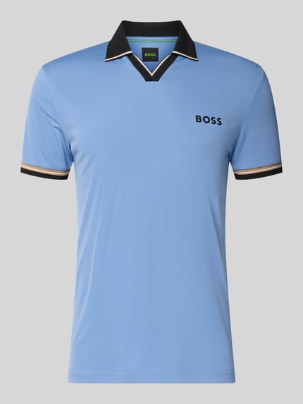 BOSS Green Koszulka polo o kroju slim fit z nadrukiem z logo model 'PL_TOC SERVE 2' Oceaniczny 2