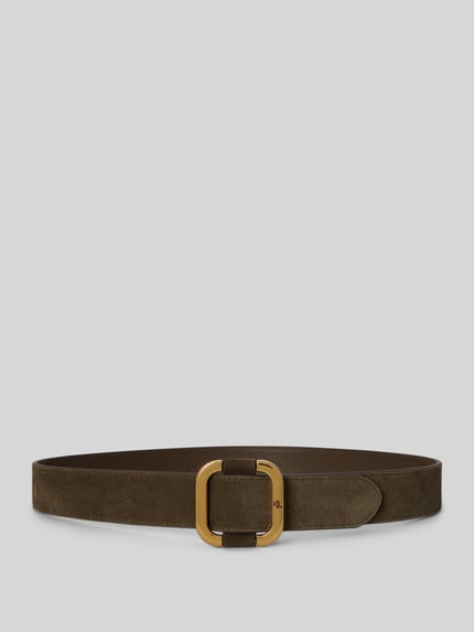 Lauren Ralph Lauren Riem van suède met reliëflogo Olijfgroen - 1
