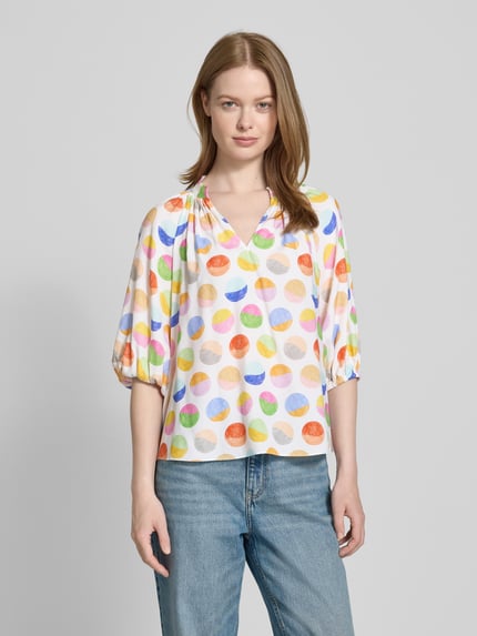 HERZENS Loose fit blouseshirt van zijdemix Offwhite - 4