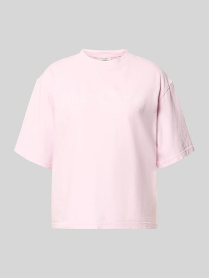 Produktfoto, Boxy Fit T-Shirt aus reiner Baumwolle von Marc O'Polo, efekt: jednolity kolor, krój: pudełkowy krój, aplikacja: z napisem z logo, okrągły dekolt, rękaw: krótki rękaw, materiał: czysta bawełna
