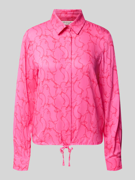 Christian Berg Woman Regular Fit Hemdbluse aus reiner Viskose mit Allover-Muster Fuchsia 2