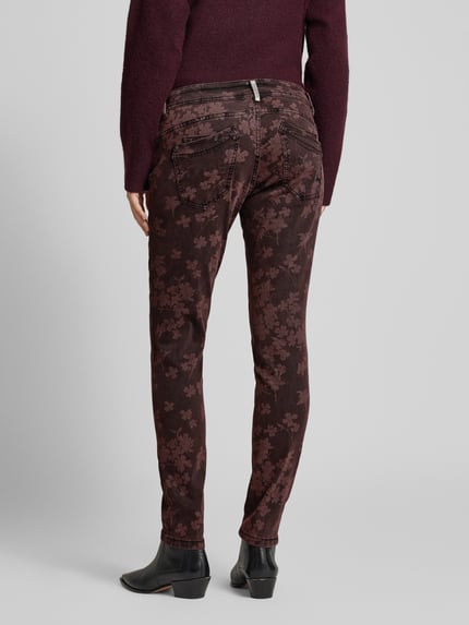 Buena Vista Skinny fit broek met verkort model, model 'Malibu' Bordeaux - 5