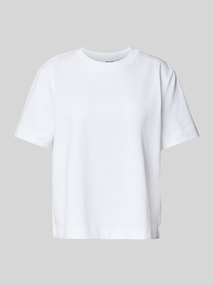 pudełkowy krój t-shirt z mieszanka bawełny i wiskozy model 'ESSENTIAL' Shop The Look MANNEQUINE