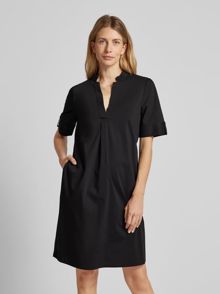 COMMA Knielanges Kleid mit Tunikakragen Black 4