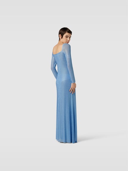 Self-Portrait Maxi-jurk met strass-steentjes Blauw - 5