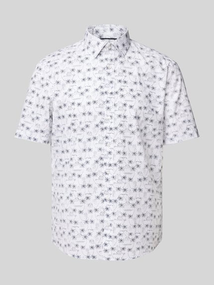 Jake*s Slim Fit Kurzarmhemd mit Knopfleiste Weiss 2