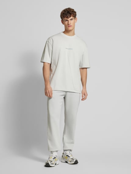 PEGADOR Oversized T-Shirt mit Label-Print Hellgrau 1