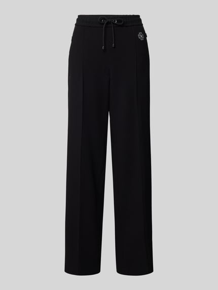 MAC Straight Leg Stoffhose mit fixierten Bügelfalten Modell 'Chiara' Black 2
