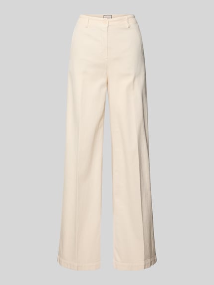 Produktfoto, Hose mit Bügelfalten und Eingrifftaschen von SEDUCTIVE in Beige, weites Bein, Baumwoll-Mix mit Leinen-Anteil, gerade Formen