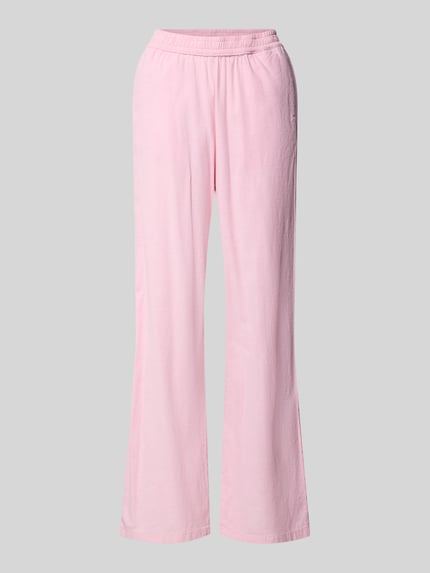 Produktfoto, Wide Leg Pants mit elastischem Bund Modell 'ELLA' van JJXX, dames wide leg broek in mix van katoen en linnen, loose fit, zachtroze kleur, bandwijdte maat S/32 37 cm, binnenbeenlengte 78 cm