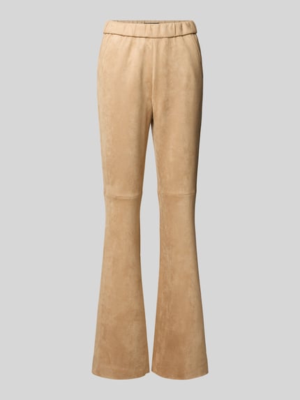 Betty Barclay Flared Fit Stoffhose in Leder-Optik Modell 'September' Beige 2